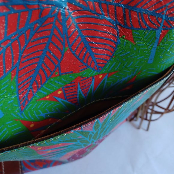 SOLD!--Patricia Nash Tropicana Summer, Cuban inspired Leather Bag - Picture 6 of 9